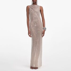 Self-Portrait Silver Maxi Dress
